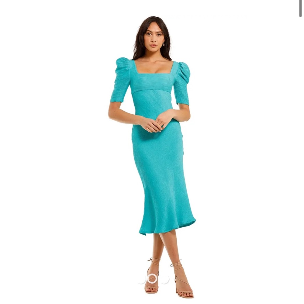By Johnny Blue Ruffled Sheath Dress